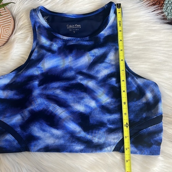 calvin klein • mesh performance quick dry sport bra in tidal blue - Picture 8 of 8